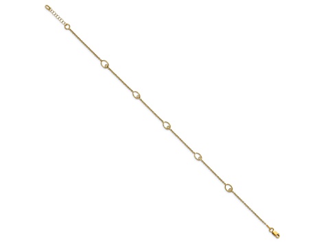 14K Yellow Gold Polished with 1-inch Extension Anklet