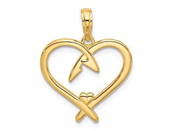 Picture of 14k Yellow Gold Fancy Heart Charm