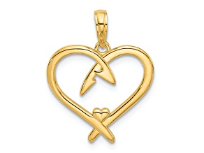 14k Yellow Gold Fancy Heart Charm