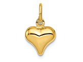 14k Yellow Gold 3D Polished Puffed Heart pendant