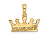 14k Yellow Gold Polished Princess Crown Charm