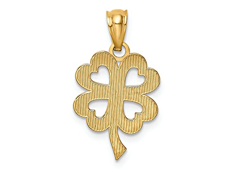 14K Yellow Gold Four Leaf Clover Pendant