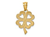 14K Yellow Gold Four Leaf Clover Pendant