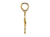 10K Yellow Gold Textured Flat Starfish Charm