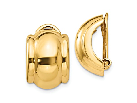14k Yellow Gold Clip-on Stud Earrings