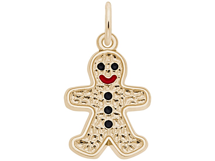 14K Yellow Gold Gingerbread Man Charm
