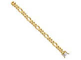 14k Yellow Gold and 14k White Gold 11.8mm Hand-polished Figaro Link Bracelet