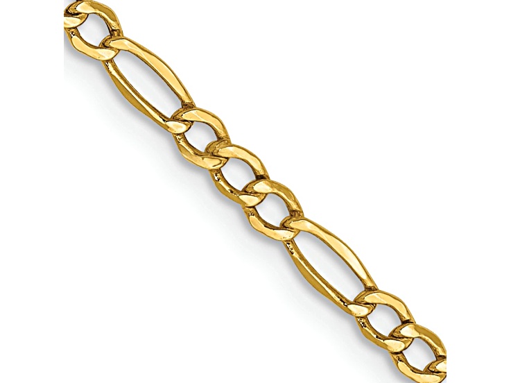 14k Yellow Gold 2.5mm Figaro Link 22 Inch Chain