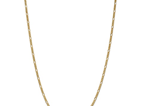 14k Yellow Gold 2.5mm Figaro Link 22 Inch Chain