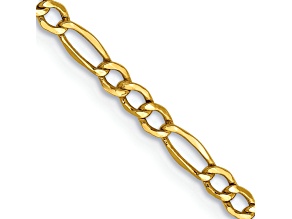 14k Yellow Gold 2.5mm Figaro Link 24 Inch Chain