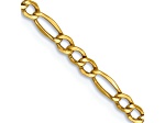 14k Yellow Gold 2.5mm Figaro Link 24 Inch Chain