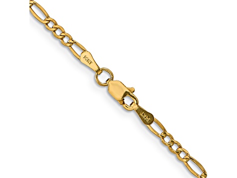 14k Yellow Gold 2.5mm Figaro Link 26 Inch Chain