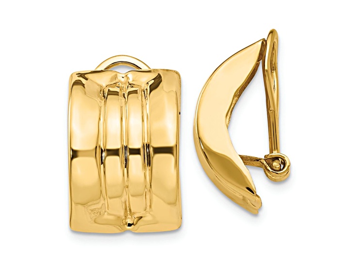 14k Yellow Gold Omega Clip Non-pierced Earrings