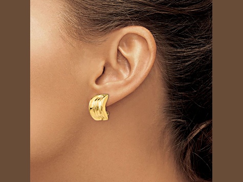 14k Yellow Gold Omega Clip Non-pierced Earrings