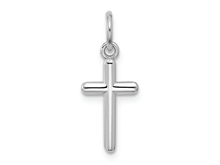 Rhodium Over 14k White Gold Cross Pendant