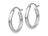 Rhodium Over 10k White Gold 11/16" Polished Hoop Earrings