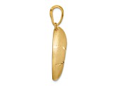 14K Yellow Gold Satin Diamond-cut Nautilus Shell Pendant