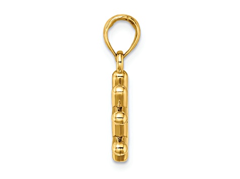 10K Yellow Gold 3D Hashtag Charm