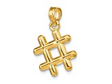 10K Yellow Gold 3D Hashtag Charm