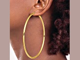 14k Yellow Gold 3 9/16" Polished Round Tube Hoop Earrings