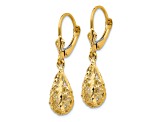 14k Yellow Gold Polished Diamond-Cut Filigree Dangle Earrings