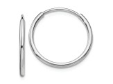 Rhodium Over 10k White Gold 5/8" Endless Hoop Earrings