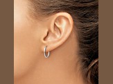 Rhodium Over 10k White Gold 5/8" Endless Hoop Earrings