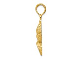 14k Yellow Gold Textured Starfish Pendant