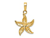 14k Yellow Gold Textured Starfish Pendant