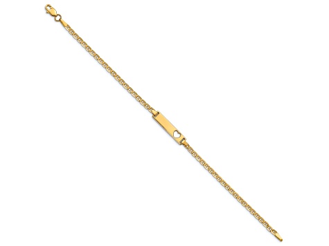 10k Yellow Gold Cut-out Heart Flat Mariner Link ID Bracelet