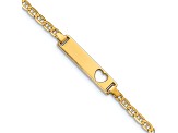 10k Yellow Gold Cut-out Heart Flat Mariner Link ID Bracelet