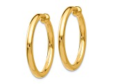14k Yellow Gold 13/16" Non-Pierced Hoop Earrings
