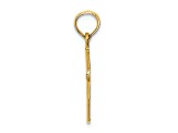 14k Yellow Gold Polished Beveled Cross with Round tips Charm