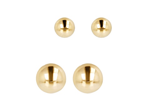 14k Gold Set of 2 Ball Stud Earrings