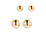 14k Gold Set of 2 Ball Stud Earrings