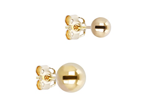 14k Gold Set of 2 Ball Stud Earrings