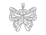 Rhodium Over 14k White Gold Polished Large Butterfly Pendant