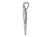 Rhodium Over 14k White Gold Polished Large Butterfly Pendant