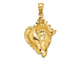 14k Yellow Gold Textured Conch Shell Charm