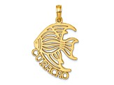 14k Yellow Gold Polished CURACAO Under Angelfish Charm