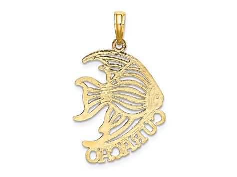 14k Yellow Gold Polished CURACAO Under Angelfish Charm