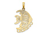 14k Yellow Gold Polished CURACAO Under Angelfish Charm