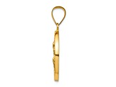 14K Yellow Gold Polished and Satin St Peregrine Medal Hollow Pendant