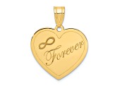 14k Yellow Gold Laser Designed Infinity Forever Heart Charm