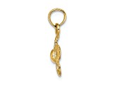 10K Yellow Gold 2D Textured Mini Daisy Flower Charm