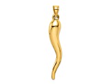 14k Yellow Gold 3D Italian Horn Pendant