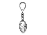 Rhodium Over 14k White Gold Polished and Textured 3D Pineapple Pendant