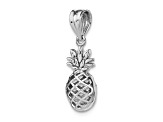 Rhodium Over 14k White Gold Polished and Textured 3D Pineapple Pendant