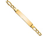 14k Yellow Gold Polished Figaro Link ID Bracelet