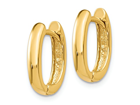 14k Yellow Gold 1/4" Oval Hinged Hoop Earrings